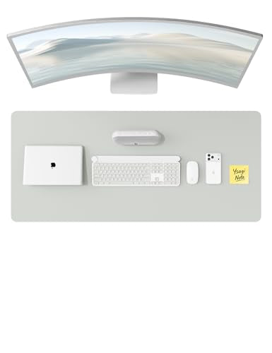 YSAGi Leather Desk Protector, Office Mat, Large Mouse Mat, Non-Slip PU Leather Blotter, Laptop Desk, Waterproof Writing Pad f