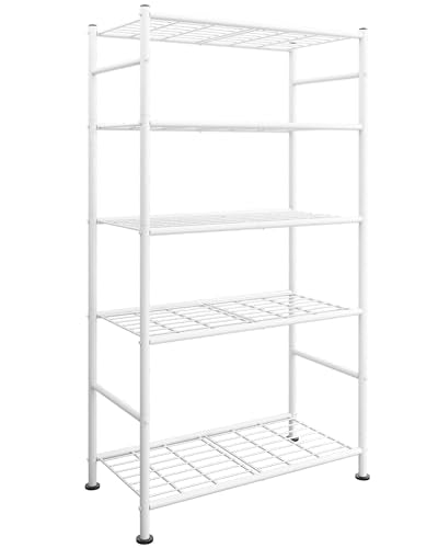 Sakugi Storage Shelves - 5 Tier Shelf Organizer, Heavy Duty Garage Shelving Unit with Leveling Feet, Stable Metal Shelves Org