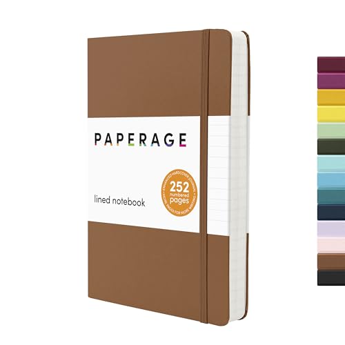PAPERAGE Lined Journal Notebook, Hardcover Journal for Women & Men, 252 Pages, (5.6 in x 8 in), College Ruled Journaling Note
