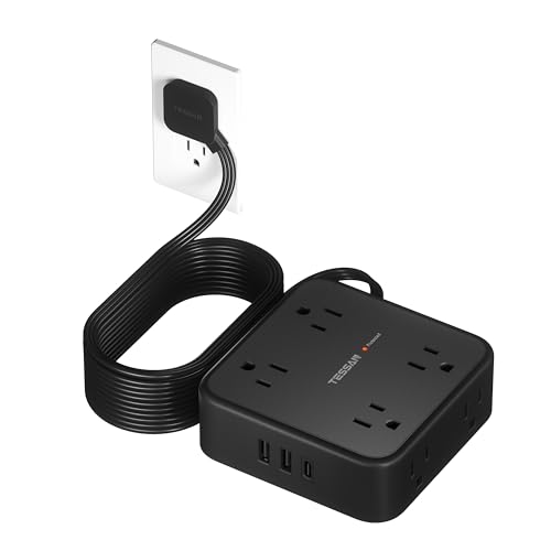 TESSAN Surge Protector Power Strip with 900J Surge Protection, 15 Ft, Black