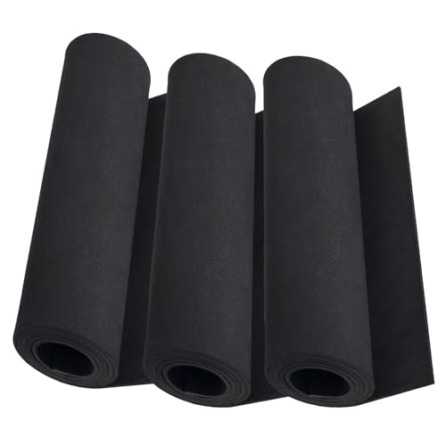 3-Pack 2mm Thick Black Eva Foam Cosplay Sheets roll, 13.5" x 49" Premium eva Craft Foam for Cosplay Costume by MEARCOOH