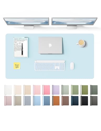 YSAGi Leather Desk Protector, Office Mat, Large Mouse Mat, Non-Slip PU Leather Blotter, Laptop Pad, Waterproof Writing Pad fo