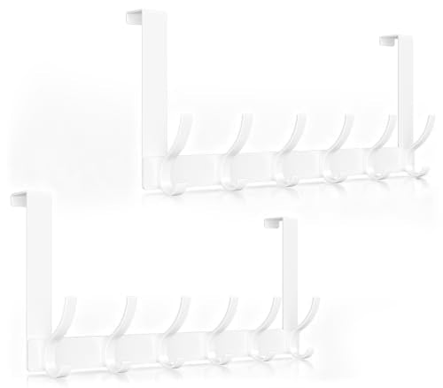 Optish Over The Door Hooks, Door Hanger Hooks for Hanging, Over The Doors Towel Racks for Bathroom with 12 Coat Hook, Coat Ra