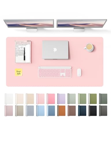 YSAGi Leather Desk Protector, Office Mat, Large Mouse Mat, Non-Slip PU Leather Blotter, Laptop Pad, Waterproof Writing Pad fo