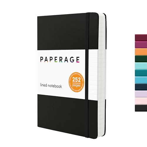 PAPERAGE Lined Journal Notebook, Hardcover Journal for Women & Men, 252 Pages, (5.6 in x 8 in), College Ruled Journaling Note
