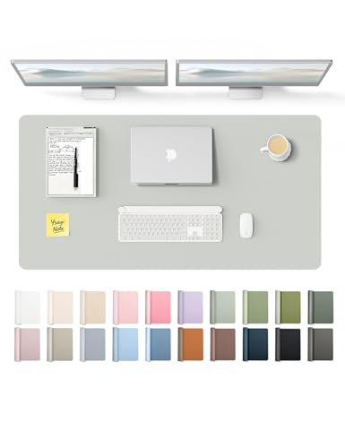 YSAGi Leather Desk Protector, Office Mat, Large Mouse Mat, Non-Slip PU Leather Blotter, Laptop Desk, Waterproof Writing Pad f