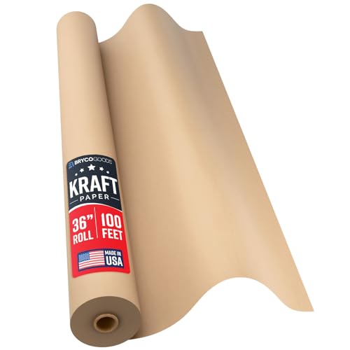 Large Brown Kraft Paper Roll - 36" x 1200" (100 ft) - Made in USA - Ideal for Gift Wrapping, Packing, Moving, Postal, Shippin