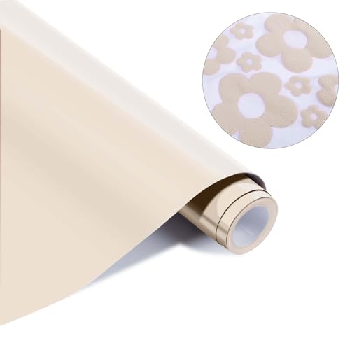 HTVRONT Puff Vinyl Heat Transfer, Beige, 10" x 6ft 3D Puff HTV Vinyl