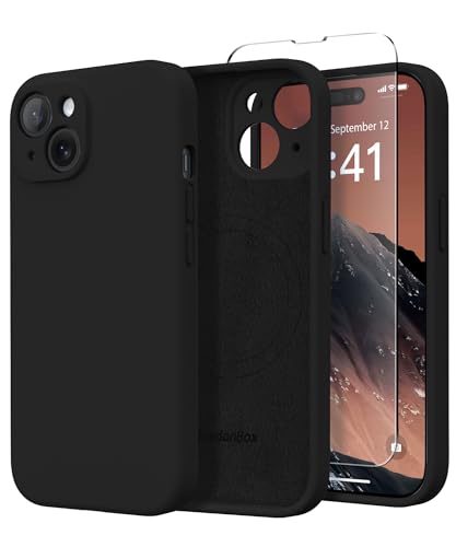 SuydanBox Magnetic for iPhone 15 Plus Case Silicone Black