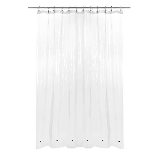 Barossa Design X-Long Shower Curtain Liner with 6 Magnets, Clear, 72x92