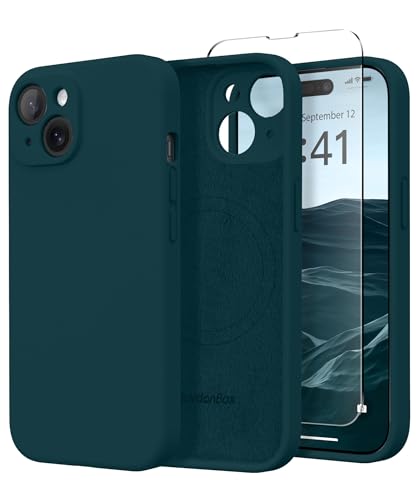 SuydanBox Magnetic for iPhone 15 Plus Case Silicone Deep Blue