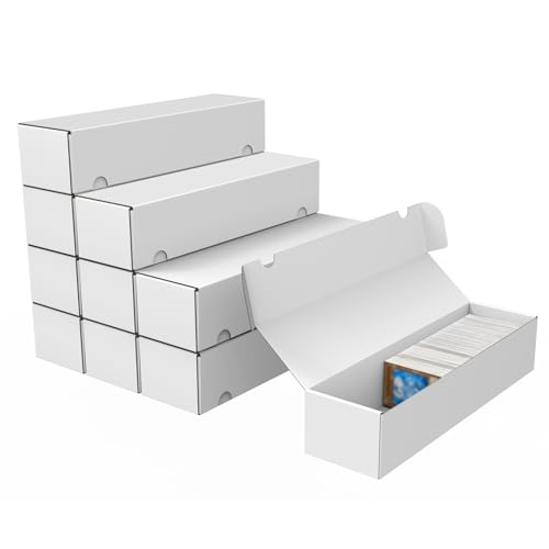 Trading Card Storage Box, 10-Pack 1100 Count White Corrugated Cardboard Box