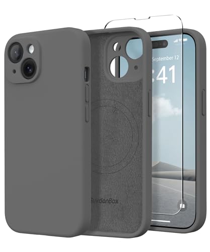 SuydanBox Magnetic for iPhone 13 Case Silicone Dark Gray