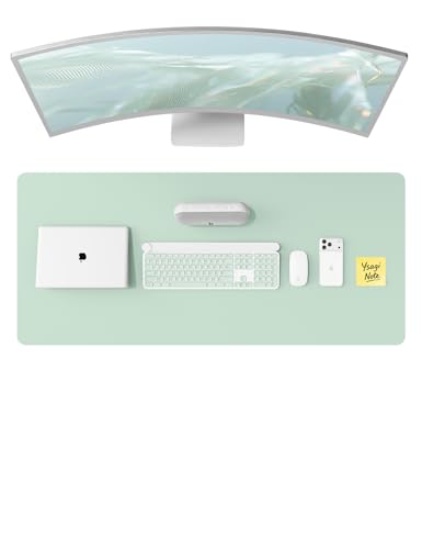 YSAGi Leather Desk Protector, Office Mat, Large Mouse Mat, Non-Slip PU Leather Blotter, Laptop Desk Pad, Waterproof Writing P
