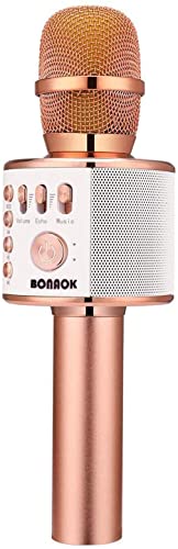 BONAOK Wireless Bluetooth Karaoke Microphone,3-in-1 Portable Handheld Karaoke Mic Speaker Machine Home Party Birthday for All
