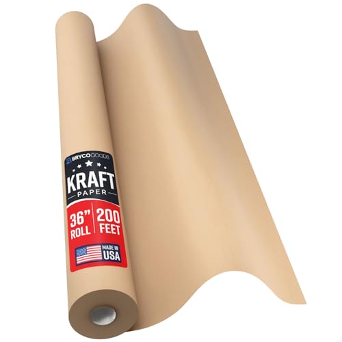 Bryco Goods 36" x 2,400" (200') Brown Kraft Paper Roll - Made in USA - Craft Paper for Banner Bulletin Board Art Table Coveri