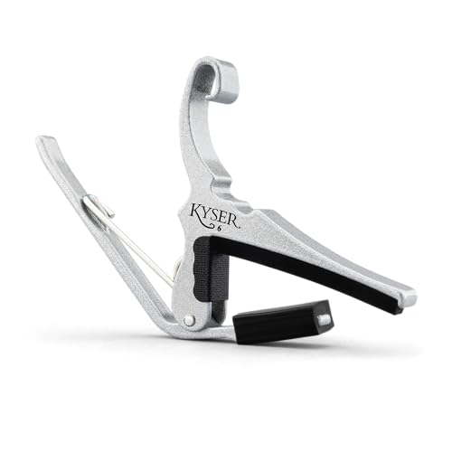 Kyser Quick-Change Guitar Capo for 6-string acoustic guitars, Silver, KG6SA