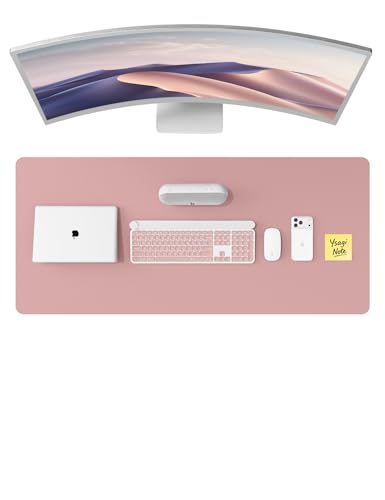 YSAGi Leather Desk Protector, Office Mat, Large Mouse Mat, Non-Slip PU Leather Blotter, Laptop Pad, Waterproof Writing Pad fo