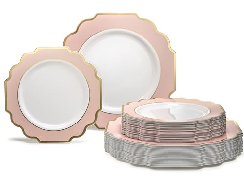 " OCCASIONS " 80 Plates Pack,(40 Guests) Heavyweight Premium Wedding Party Disposable Plastic Plates Set -40 x 10.5'' Dinner 