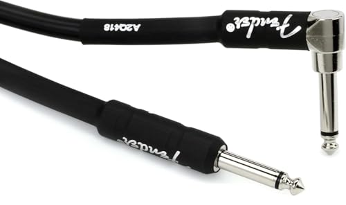 Fender Professional Series Instrument Cable, Guitar Cable, Guitar Accessories, Straight/Angle, Black, 25ft