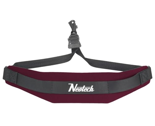 Neotech Saxophone Swivel Hook Neck Strap Soft Sax Padded for Alto Tenor Baritone Soprano – (Small, Wine) - Made in USA