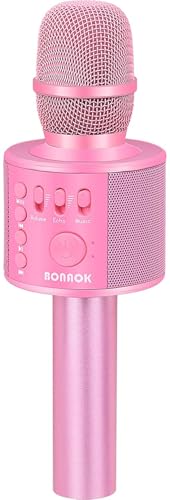 BONAOK Wireless Bluetooth Karaoke Microphone,3-in-1 Portable Handheld Karaoke Mic Speaker Machine Home Party Birthday for All