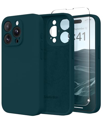 SuydanBox Magnetic for iPhone 13 Pro Case Silicone Deep Blue