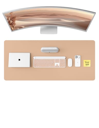 YSAGi Leather Desk Protector, Office Mat, Large Mouse Mat, Non-Slip PU Leather Blotter, Laptop Desk Mat, Waterproof Writing P