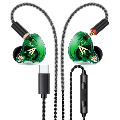 Audiovance Vibes 202MC USB-C HiFi Wired Earbuds, Type-C Headphones with Mic