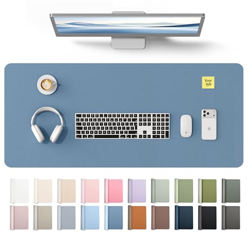 YSAGi Leather Desk Protector, Office Mat, Large Mouse Mat, Non-Slip PU Leather Blotter, Laptop Desk Mat, Waterproof Writing P