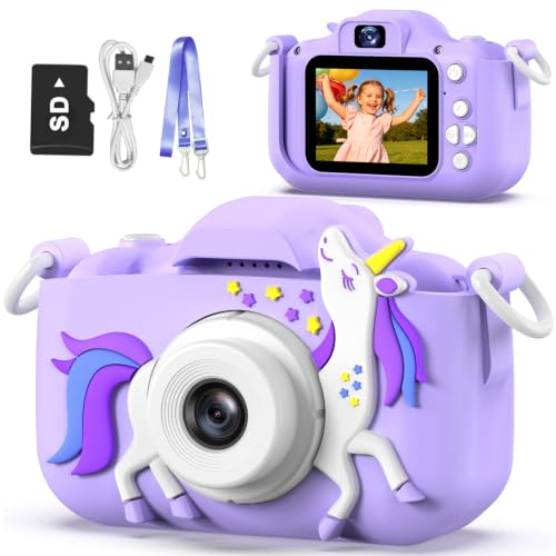 Goopow Kids Camera Toys for 3-8 Year Old Girls Boys,Children Digital Video Camcorder Camera with Cartoon Soft Cover, Best Chr