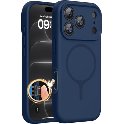 Miracase Silicone & Magnetic for iPhone 18 Pro Max Case, Dark Blue