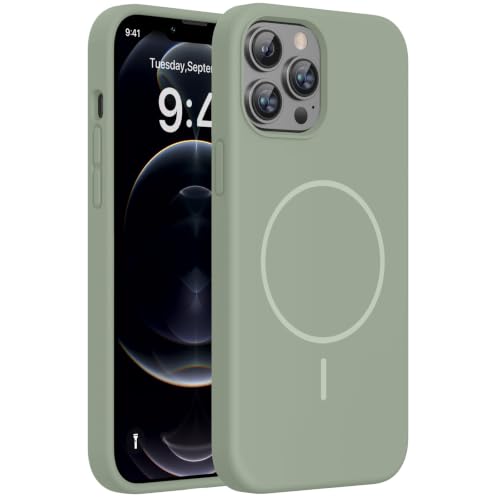 Miracase Silicone & Magnetic for iPhone 12 Pro Max Case, Patina Green