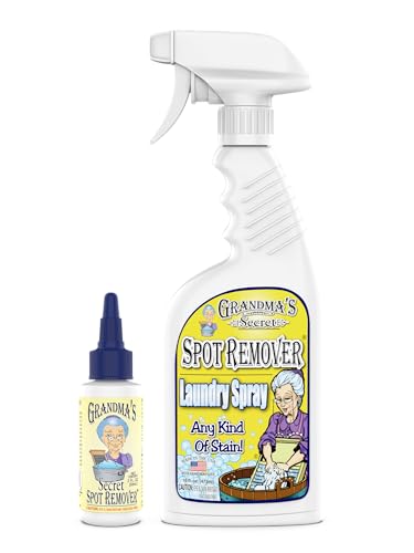 Grandma's Secret Spot Remover Laundry Spray - Chlorine, Bleach and Toxin-Free for Clothes - Fabric Stain Remover Removes Oil,