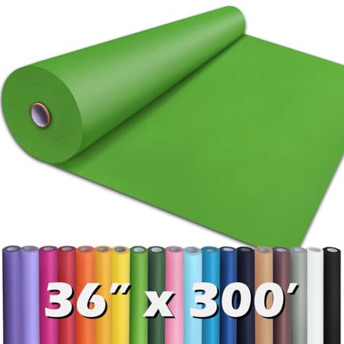 PerkHomy Medium Green Kraft Paper Roll 36" x 3,600" (300') for Gift Wrapping Bouquet Flower Art Painting Craft Writing Packag