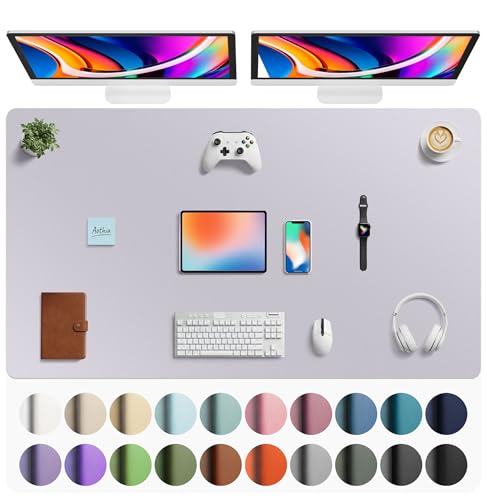 Aothia Faux Leather Desk Mat - Large Mouse Pad, Non-Slip PU Leather Blotter, Waterproof Writing Surface for Office and Home (