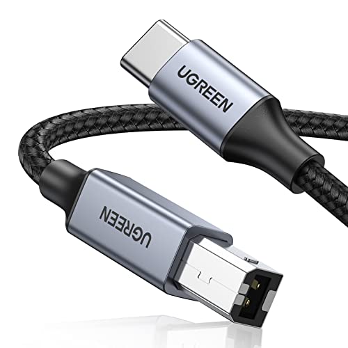 UGREEN USB-B to USB-C Cable 16FT, Nylon Braided for Printer & MIDI