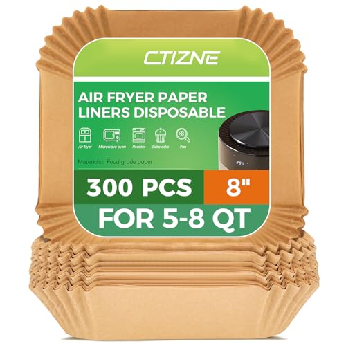 Air Fryer Liners Disposable, 300Pcs Parchment Paper 8" Square for 5-8QT