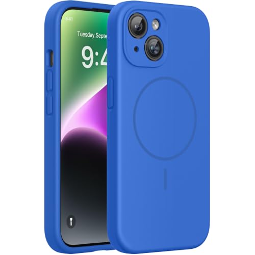 Miracase Silicone & Magnetic for iPhone 14 Case, Mediterranean Blue