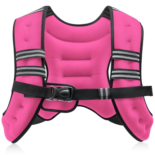 ZELUS Weighted Vest, 6lb/8lb/12lb/16lb/20lb/25lb/30lb Weight Vest with Reflective Stripe for Workout, Strength Training, Runn