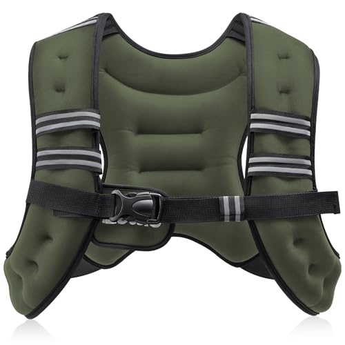 ZELUS Weighted Vest, 6lb/8lb/12lb/16lb/20lb/25lb/30lb Weight Vest with Reflective Stripe for Workout, Strength Training, Runn