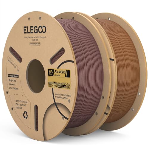 ELEGOO PLA 3D Printer Filament 1.75mm Walnut & Teak Wood 2KG