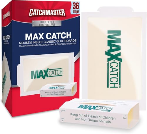 Catchmaster Max-Catch Glue Traps 36pk, Sticky Mouse Traps Indoor for Home
