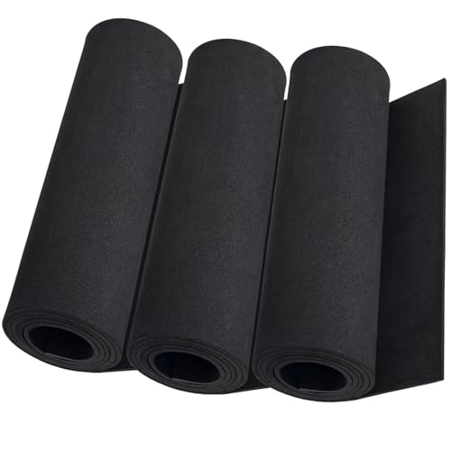 3-Pack 5mm Thick Black Eva Foam Cosplay Sheets roll, 13.9" x 59" Premium eva Craft Foam for Cosplay Costume by MEARCOOH