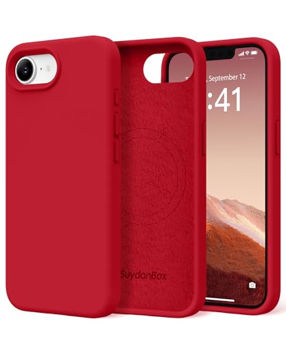 SuydanBox Magnetic for iPhone 17e/iPhone 16e Case Silicone Deep Red