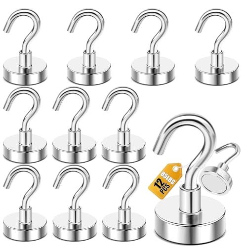 DIYMAG Magnetic Hooks 12pcs 85lbs Cruise Essentials 2026 Magnet Hook