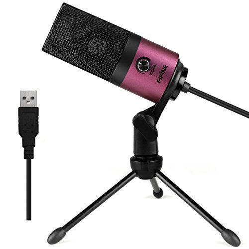 FIFINE K669 Rose Red USB Microphone, Condenser Podcast Mic for Recording
