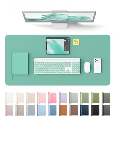 YSAGi Leather Desk Protector, Office Mat, Large Mouse Mat, Non-Slip PU Leather Blotter, Laptop Desk, Waterproof Writing Pad f