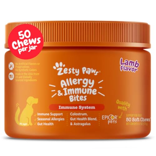 Zesty Paws Dog Allergy Chews - Dog Allergy Relief, Lamb, 50 Ct