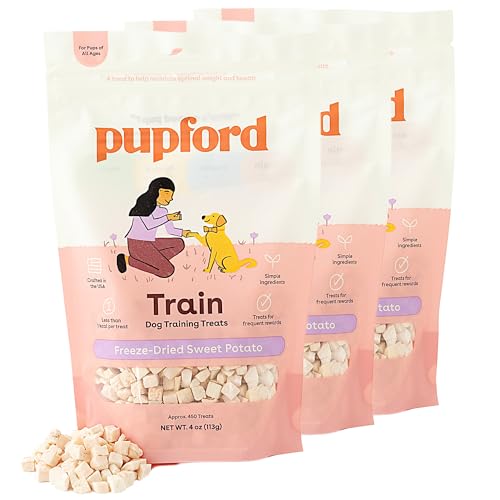 Pupford Freeze Dried Dog & Puppy Training Treats (Sweet Potato, 4 oz, 3 Pk)